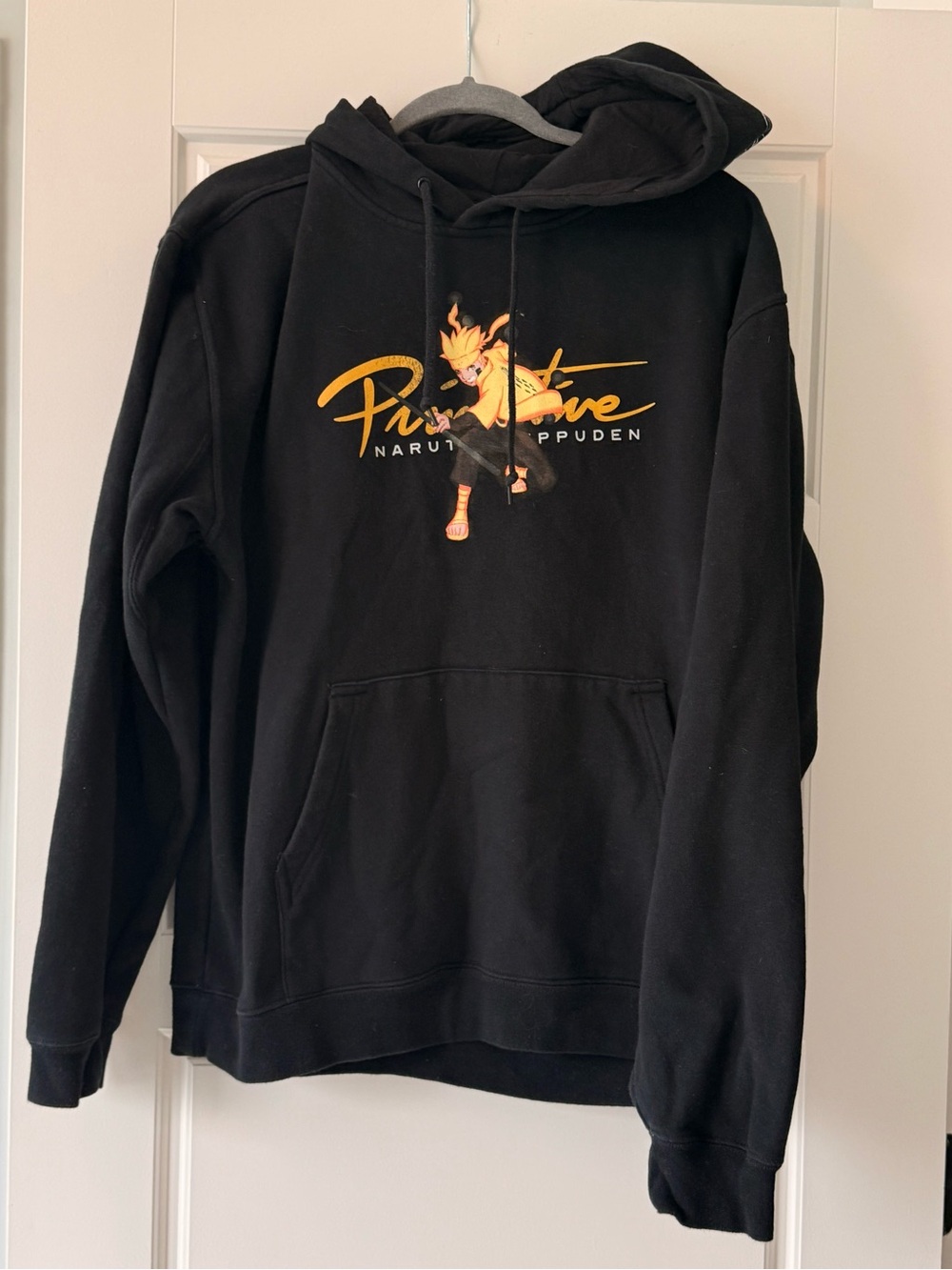 Primitive Naruto Shippuden Graphic Hoodie with Kangaroo Pocket-Naruto Print EUC